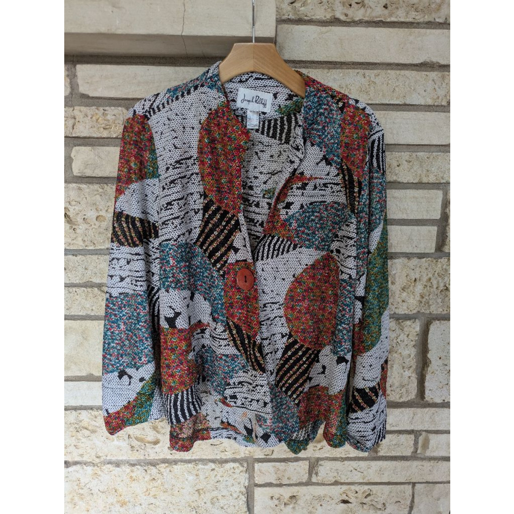 Women's Joseph Ribkoff Blazer Size 16 White Multi-color